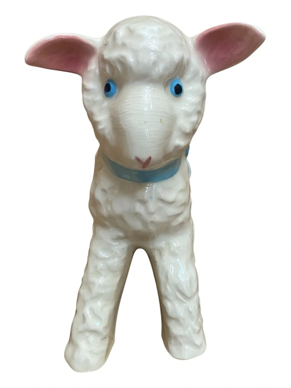 Hull Vintage 1966 White Lamb Ceramic Planter Cute Vase Easter Spring Nursery